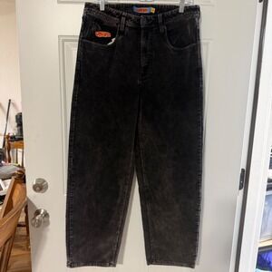 Empyre Relaxed Fit Corduroy Pants Mens 30 Black Faded Skate Streetwear Baggy